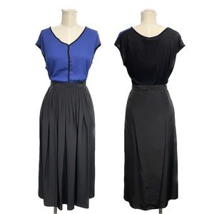 Vintage pleated Midi Silk Skirt